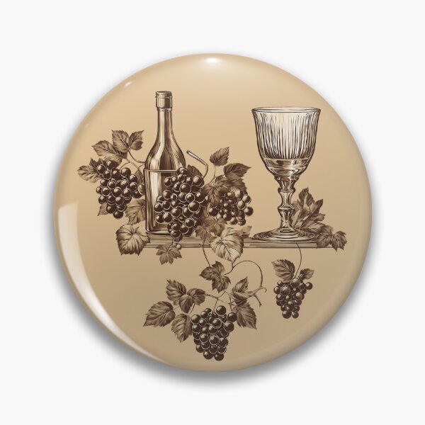 Item preview, Vintage Grapes and Glass Pattern designed and sold by UnhingedBird.