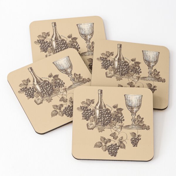 Item preview, Vintage Grapes and Glass Pattern designed and sold by UnhingedBird.