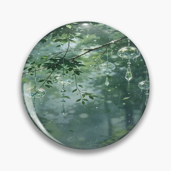 Item preview, The Crystalline Symphony of Rain, Crystal Chimes in the Rain - Enchanted Forest and Dewdrops designed and sold by RAYBIL.