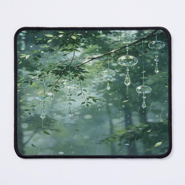 Item preview, The Crystalline Symphony of Rain, Crystal Chimes in the Rain - Enchanted Forest and Dewdrops designed and sold by RAYBIL.