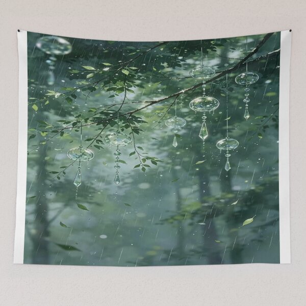 Item preview, La sinfonía cristalina de la lluvia, campanillas de cristal bajo la lluvia - Bosque encantado y gotas de rocío designed and sold by RAYBIL.