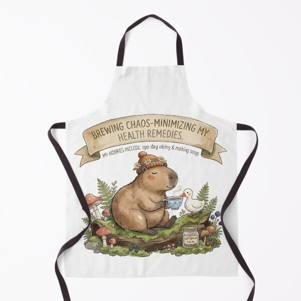 Item preview, Brewing Chaos - Minimizing My Health Remedies - Cute Capybara Cozy Sticker designed and sold by Lu7u.