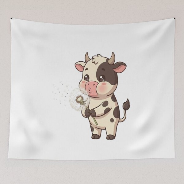 Item preview, Cute Cow Blowing Dandelion Wish designed and sold by Ella_Sketch.