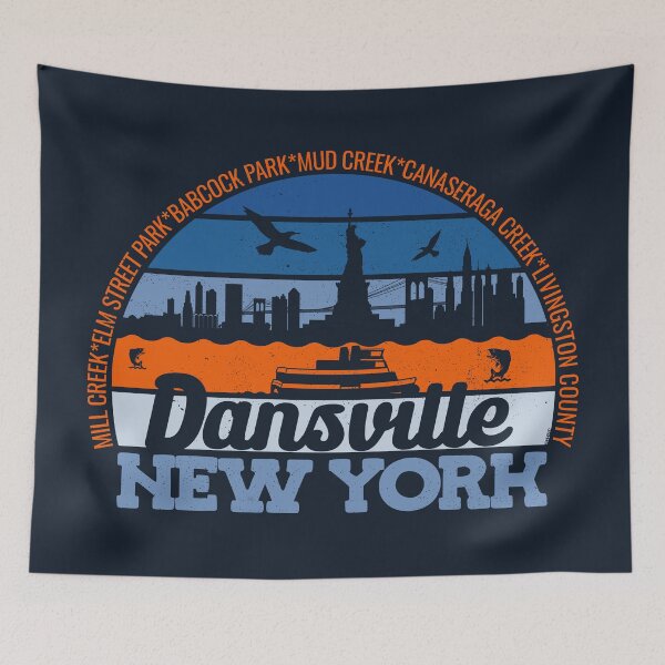 Item preview, Dansville New York Sunset Retro Vintage Local Pride Logo designed and sold by CRHPOD20.