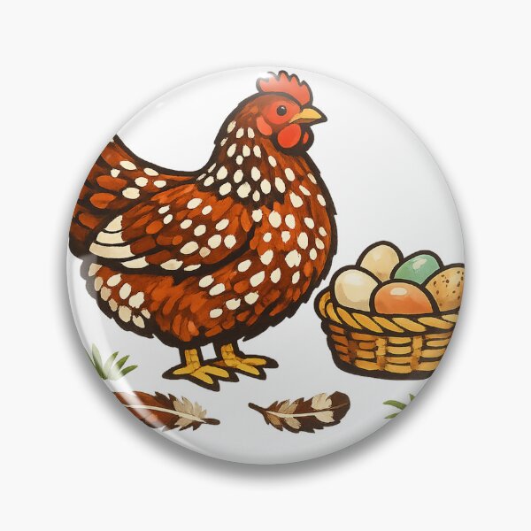 Item preview, Backyard Chicken Speckled Sussex Hen and Eggs designed and sold by eignvalue.