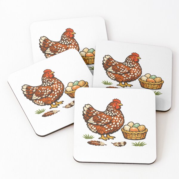 Item preview, Backyard Chicken Speckled Sussex Hen and Eggs designed and sold by eignvalue.