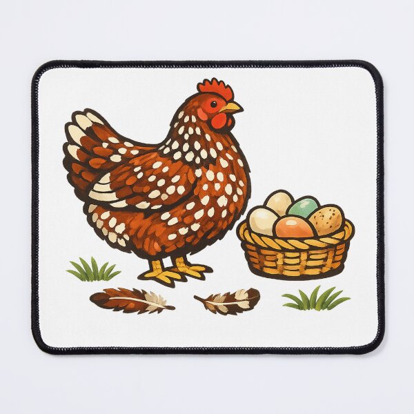Item preview, Backyard Chicken Speckled Sussex Hen and Eggs designed and sold by eignvalue.