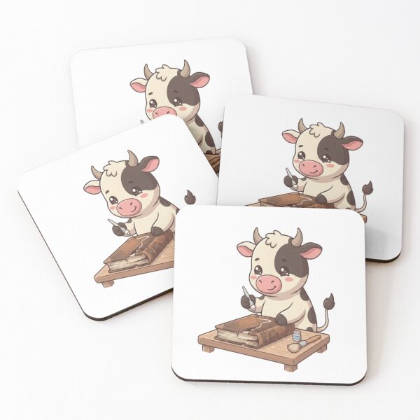 Item preview, Cute Cow Restoring Old Book designed and sold by Ella_Sketch.