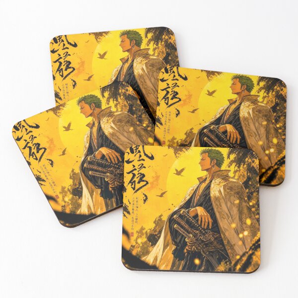 Item preview, Zoro | Golden Three Sword Warrior | Epic Samurai Anime Style Fantasy Art Print designed and sold by Dyan4.