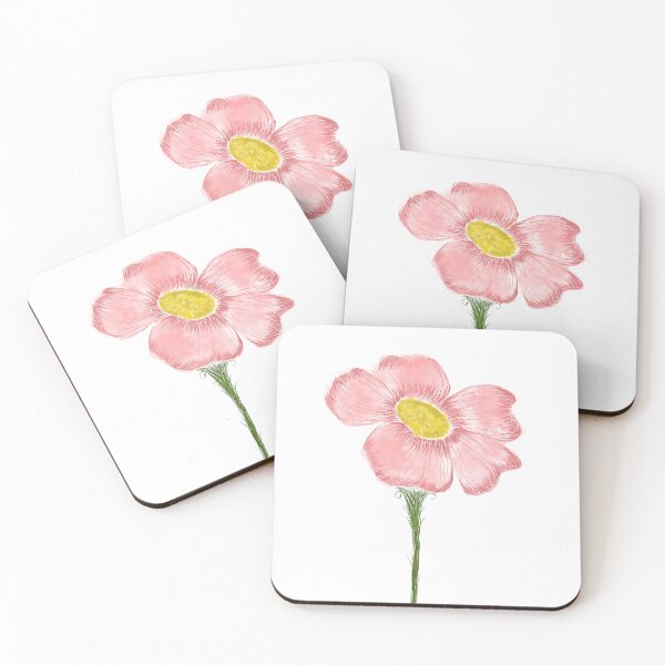 Item preview, Soft Pink Botanical Blossom – Vintage Floral Line Art designed and sold by Arabesque.fromSadia.