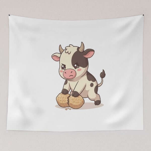 Item preview, Cute Cow Cracking Giant Peanut designed and sold by Ella_Sketch.