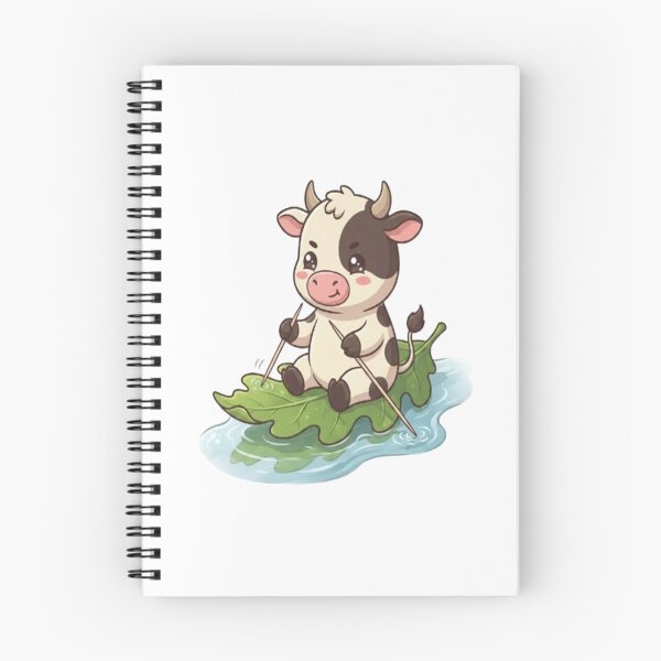 Item preview, Cute Cow Rafting On Leaf designed and sold by Ella_Sketch.
