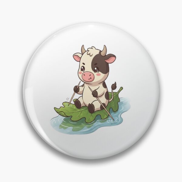 Item preview, Cute Cow Rafting On Leaf designed and sold by Ella_Sketch.