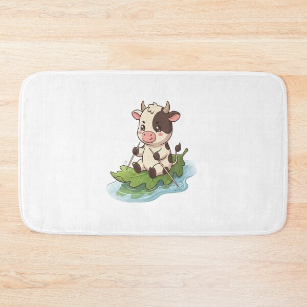 Item preview, Cute Cow Rafting On Leaf designed and sold by Ella_Sketch.