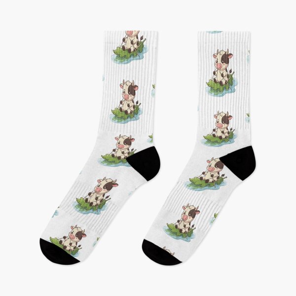 Item preview, Cute Cow Rafting On Leaf designed and sold by Ella_Sketch.