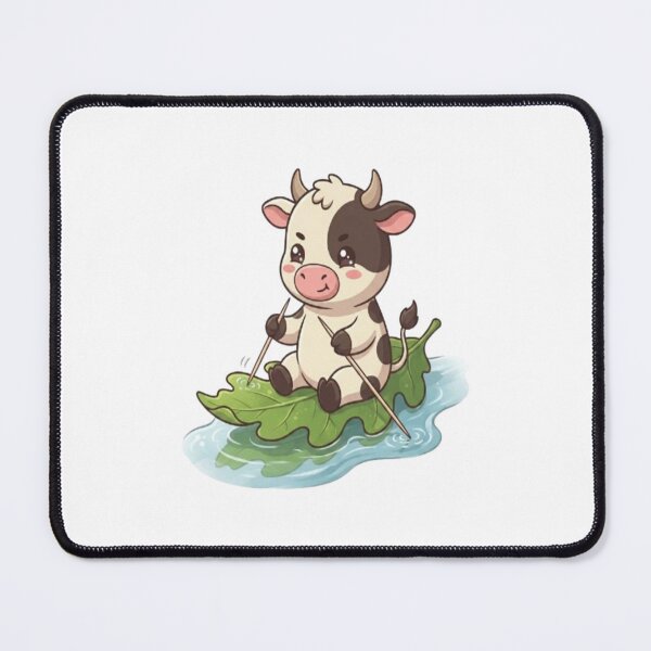 Item preview, Cute Cow Rafting On Leaf designed and sold by Ella_Sketch.