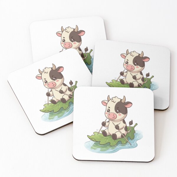 Item preview, Cute Cow Rafting On Leaf designed and sold by Ella_Sketch.