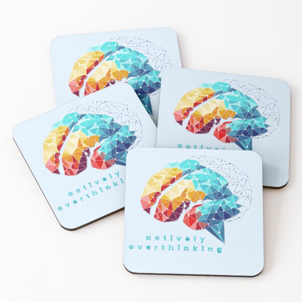 Item preview, Actively Overthinking Colorful Geometric Low Poly Brain designed and sold by Odunsy.