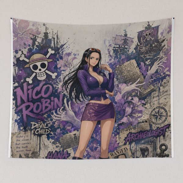 Item preview, Elegant Purple Anime Style Archaeologist | Fantasy Adventure Manga Inspired Wall Art designed and sold by Dyan4.