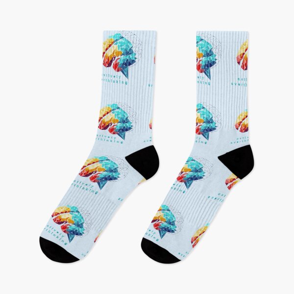 Item preview, Actively Overthinking Colorful Geometric Low Poly Brain designed and sold by Odunsy.