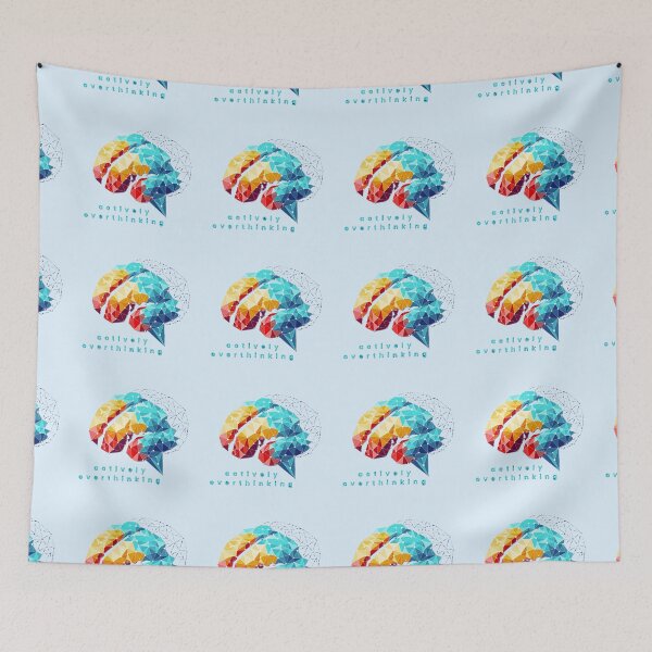 Item preview, Actively Overthinking Colorful Geometric Low Poly Brain designed and sold by Odunsy.