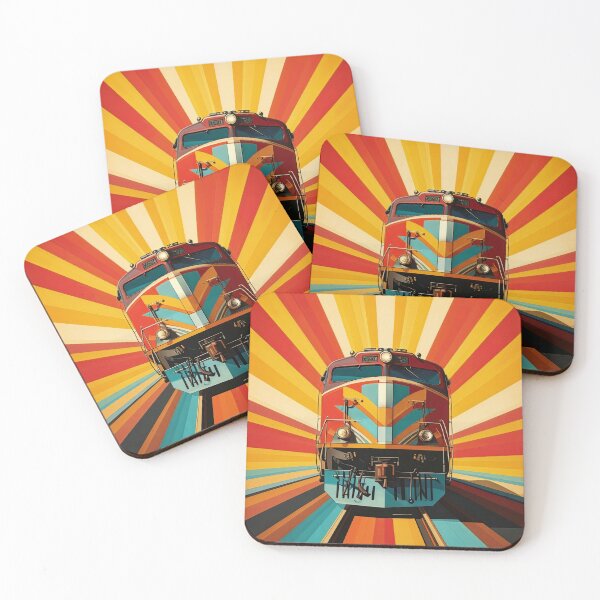 Item preview, Retro Railway Revival | Vintage Locomotive Sunburst Poster designed and sold by dj-illustration.
