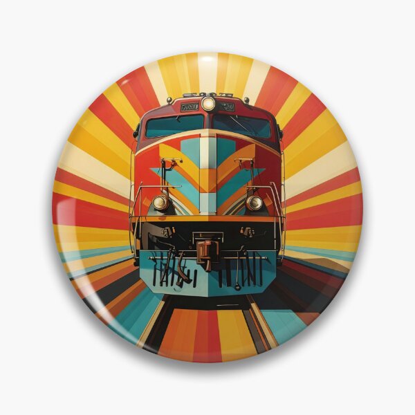 Item preview, Retro Railway Revival | Vintage Locomotive Sunburst Poster designed and sold by dj-illustration.