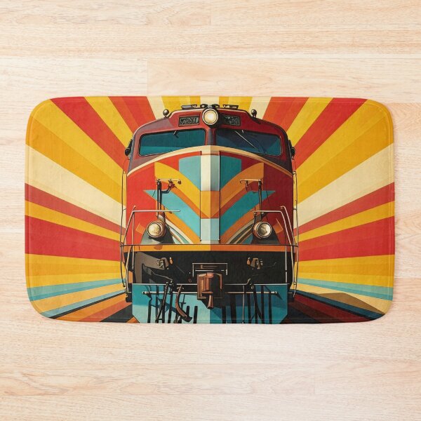 Item preview, Retro Railway Revival | Vintage Locomotive Sunburst Poster designed and sold by dj-illustration.