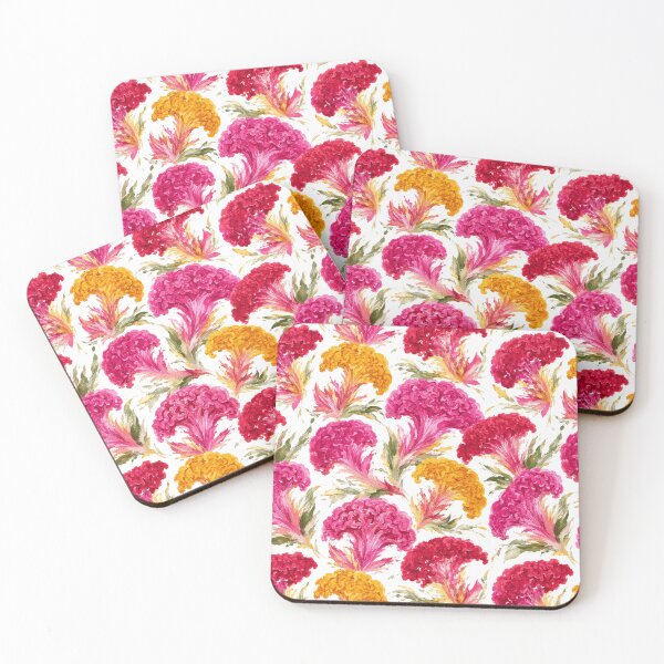 Item preview, Celosia Cockscomb Abstract Painterly Seamless Pattern designed and sold by Inkworksbyshery.
