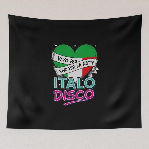 Item preview, Vivo Per La Notte Italo Disco Italian Flag Heart 80s Retro designed and sold by Graphroad.