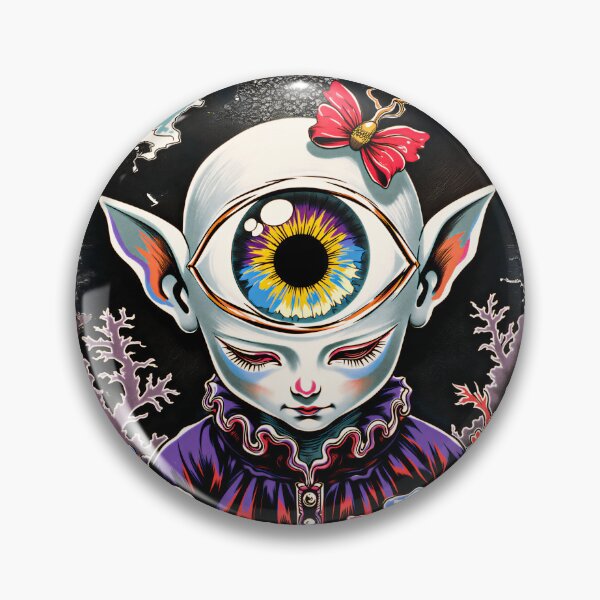 Item preview, Creepy Cute Elf Boy Portrait with Giant Forehead Eye | Gothic Grunge Horror Art designed and sold by QQQueen.