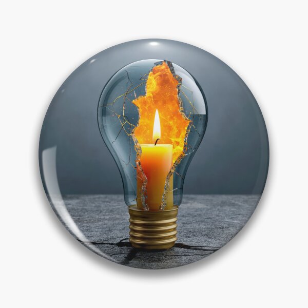 Item preview, Broken Light Bulb with Candle – Power Outage Survival Illustration 2 designed and sold by WordPlayStudio.