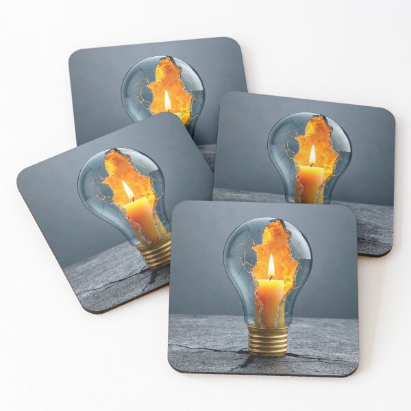 Item preview, Broken Light Bulb with Candle – Power Outage Survival Illustration 2 designed and sold by WordPlayStudio.