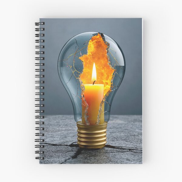 Item preview, Broken Light Bulb with Candle – Power Outage Survival Illustration 2 designed and sold by WordPlayStudio.