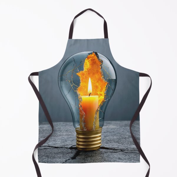 Item preview, Broken Light Bulb with Candle – Power Outage Survival Illustration 2 designed and sold by WordPlayStudio.