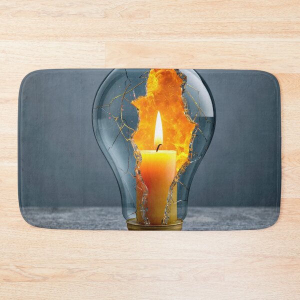 Item preview, Broken Light Bulb with Candle – Power Outage Survival Illustration 2 designed and sold by WordPlayStudio.