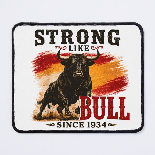 Item preview, Strong Like Bull Since 1934 Retro Vintage Charging Bull Graphic Design designed and sold by DonnaLoly.