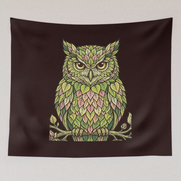 Item preview, Intricate Nature Leaf Owl Illustration designed and sold by Xyshope.