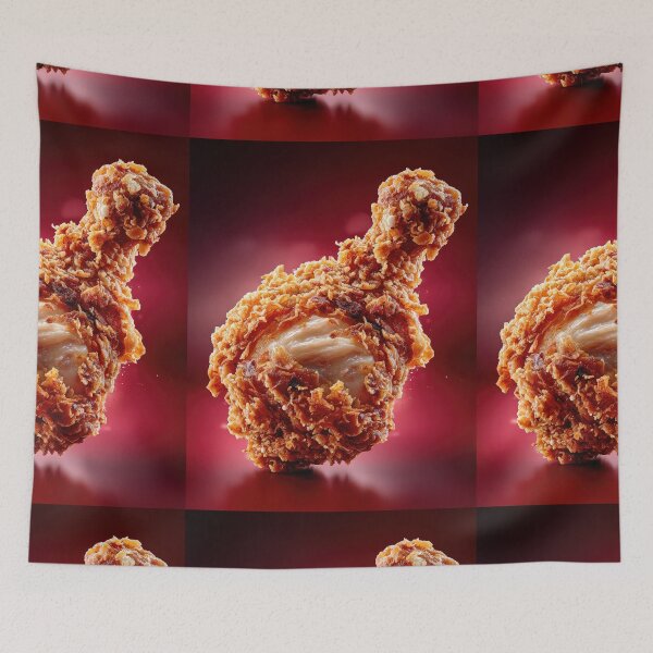 Item preview, Golden Crispy Fried Chicken Drumstick | Crunchy Food Art | Crispy Comfort Food Illustration designed and sold by Grafititee.