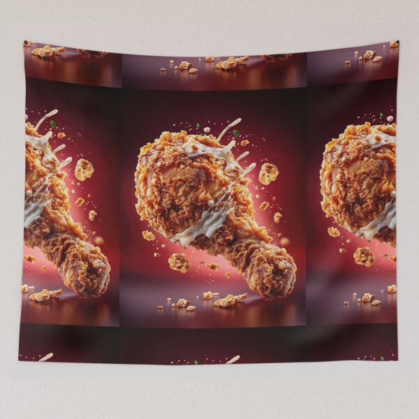 Item preview, Golden Crispy Fried Chicken Drumstick | Crunchy Food Art | Crispy Comfort Food Illustration designed and sold by Grafititee.