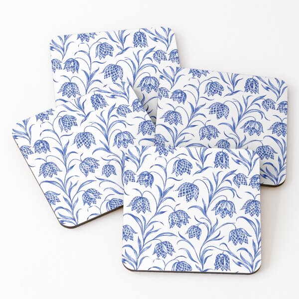 Item preview, Fritillaria Chinoiserie Blue White Porcelain Seamless Pattern designed and sold by Inkworksbyshery.