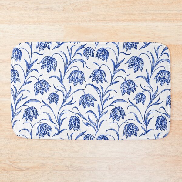 Item preview, Fritillaria Chinoiserie Blue White Porcelain Seamless Pattern designed and sold by Inkworksbyshery.