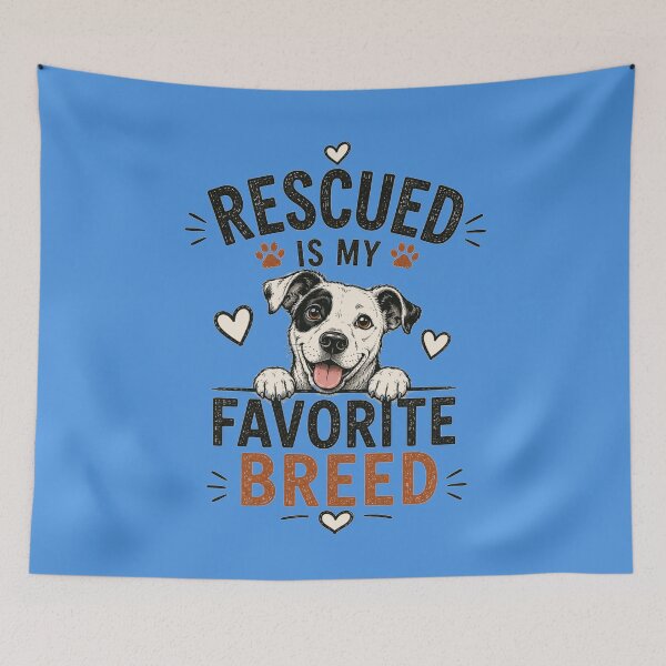 Item preview, Rescued Is My Favorite Breed Cute Dogs And Cats Rescue Lover Design designed and sold by Evelashop.
