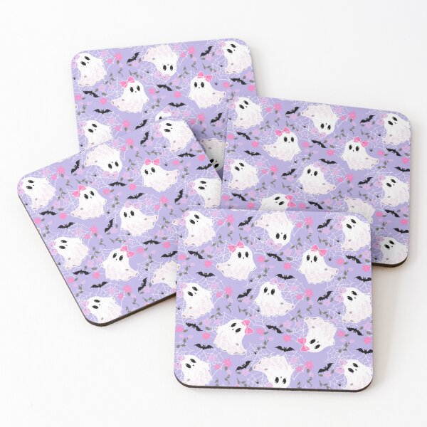 Item preview, Cute Pastel Purple Coquette Ghosts with Bows designed and sold by WonderAndWhim.