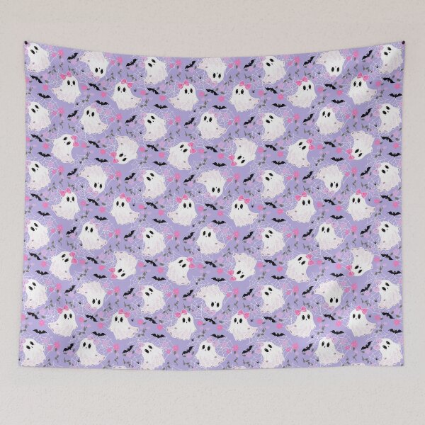 Item preview, Cute Pastel Purple Coquette Ghosts with Bows designed and sold by WonderAndWhim.