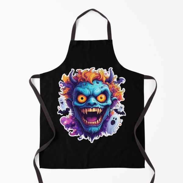 Item preview, Creepy Demon Face with Ghosts Halloween Monster Sticker designed and sold by OksArtStudio.