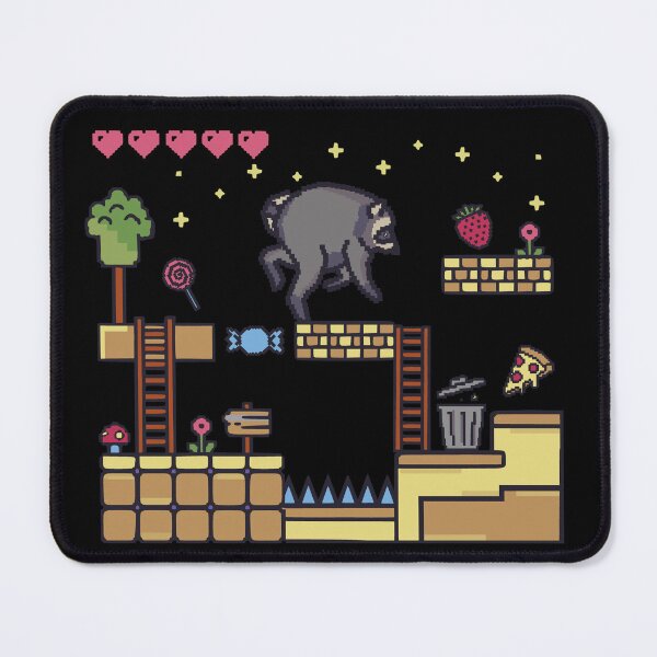 Item preview, 8-bit Pixel Jimothy the Raccoon Video Game designed and sold by FandomizedRose.