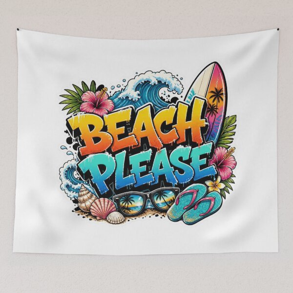 Item preview, BEACH PLEASE Graffiti Sticker PNG | Tropical Summer Beach Aesthetic | Funny Vacation Vinyl Decal for Laptop, Water Bottle & Journal designed and sold by Stylestickers55.