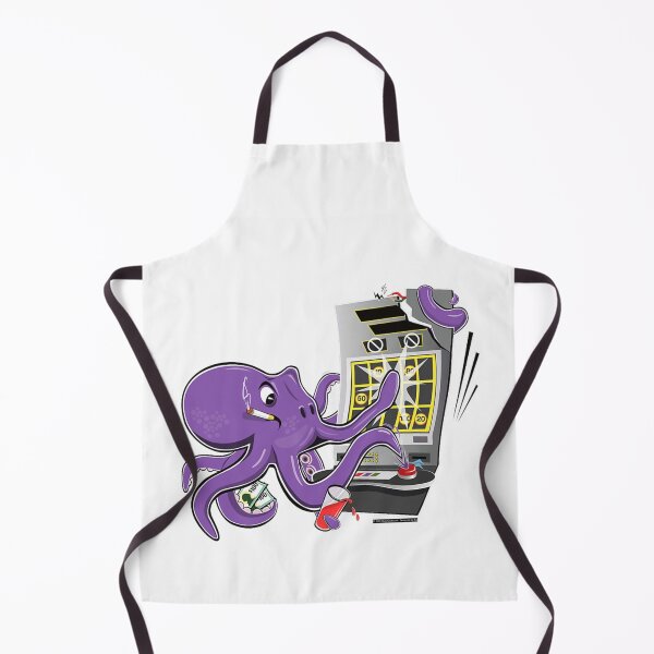 Item preview, Funny Purple Octopus Gambling Playing Las Vegas Casino Retro Slot Machine designed and sold by ToyaVitoricu.