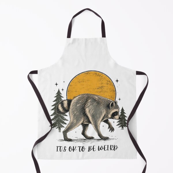 Item preview, It's Ok To Be Weird Cute Retro Raccoon Full Moon Silhouette designed and sold by ToyaVitoricu.